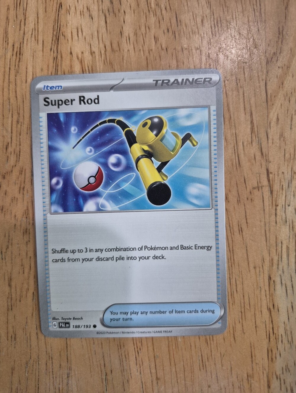 QTY 1 Super Rod Pokémon Trainer Item Card